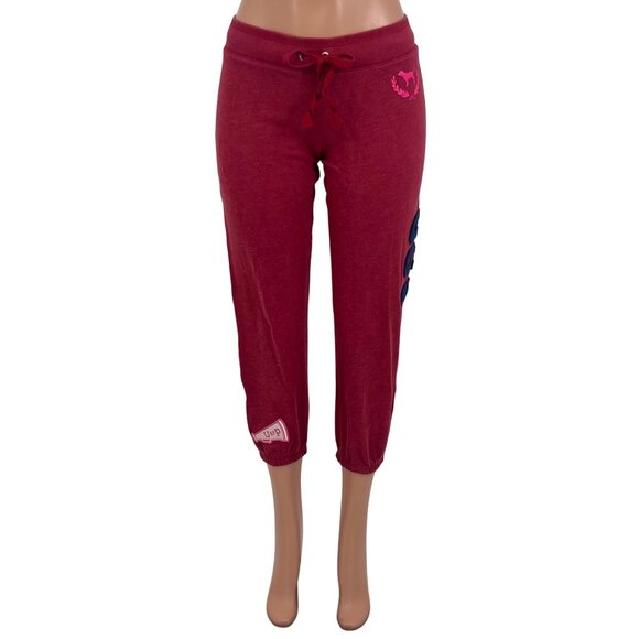 RARE Vtg VS PINK University Of Pink Cropped Logo Sweatpants | Y2K Athleisure XS - Picture 2 of 16